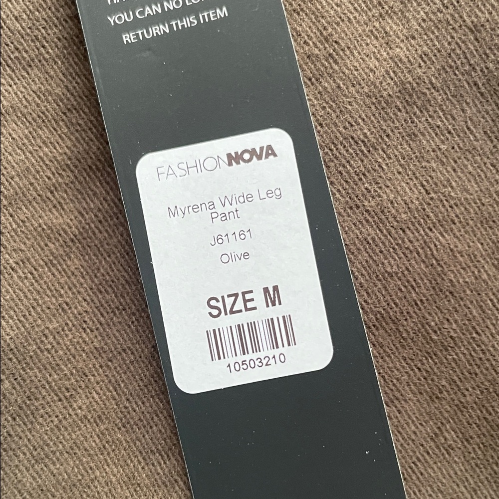 Fashion Nova Olive Wide-Leg Pants - Picture 3 of 4
